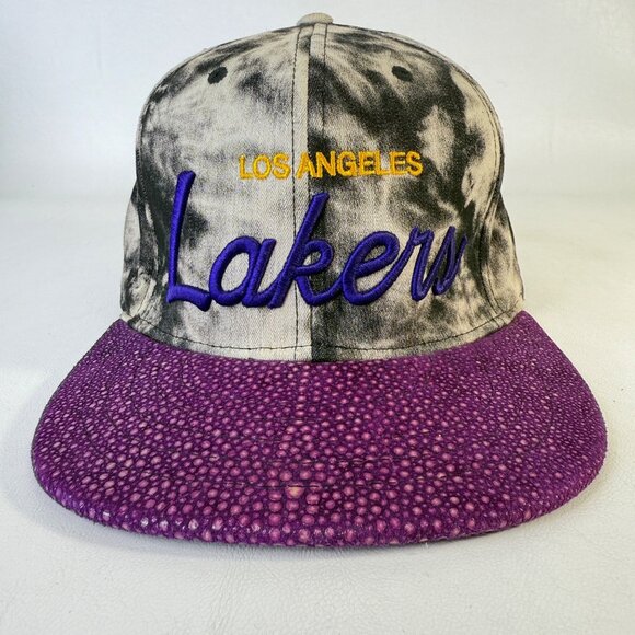 Mitchell & Ness Los Angeles Lakers Script Hat Hardwood Classics Tie Dye - Picture 1 of 12